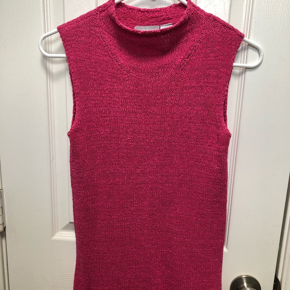 Liz Claiborne Pink Knit Sleeveless Top Small